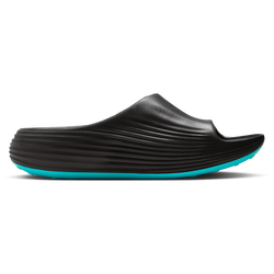 Men's - Nike Reactx Rejuven8 Slides - Black/Gamma Blue/Metallic Silver
