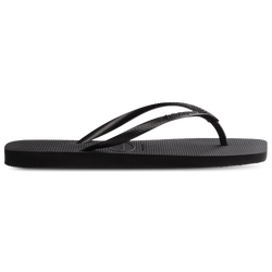 Women's - Havaianas Slim Square Sandals  - Black/Black