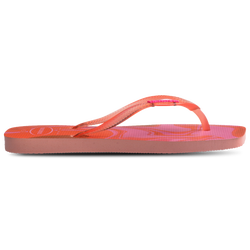 Women's - Havaianas Slim Square Jelly Blossom Sandals - Blue/Lavender