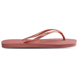 Women's - Havaianas Slim Square Sandals  - Pink/Pink