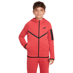 Boys' Grade School - Nike Tech Fleece Full-Zip - Red/Black