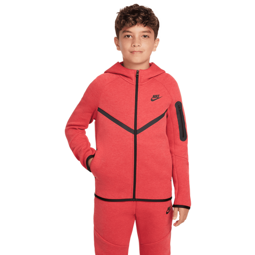 

Boys Nike Nike Tech Fleece Full-Zip - Boys' Grade School Red/Black Size XL