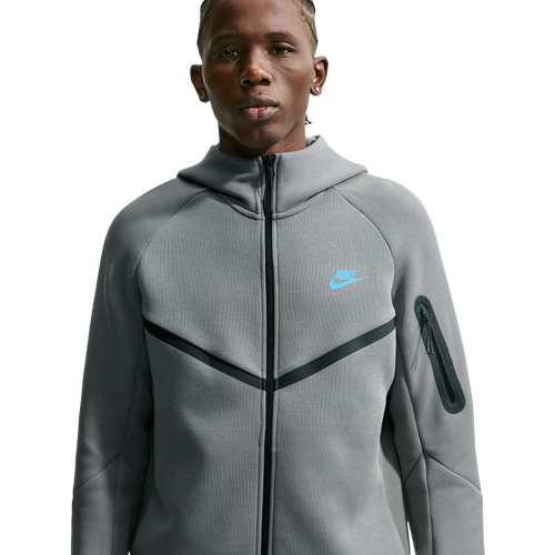 MENS - Nike Tech Fleece Full-Zip Windrunner Hoodie - Smoke Grey/Football Blue