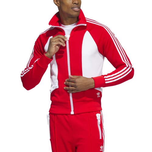 Adidas Originals Mens Adidas X Jeremy Scott Big Zip Jacket In Vivid Red/white