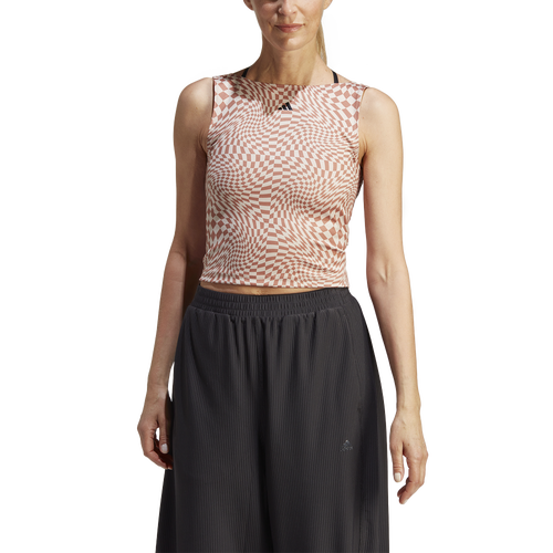 

adidas Womens adidas Printed Clash Yoga Tank - Womens Clay Strata Size M