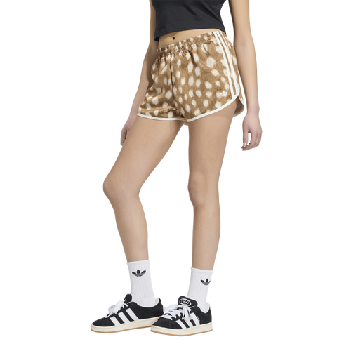  - adidas Originals Animal Print Sprinter Shorts - Brown Desert