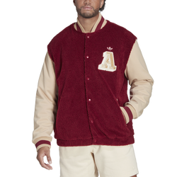 Men's - adidas Originals Varsity Jacket - Beige/Maroon