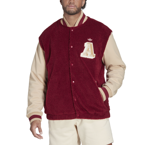 

adidas Originals adidas Originals Varsity Jacket - Mens Beige/Maroon Size S