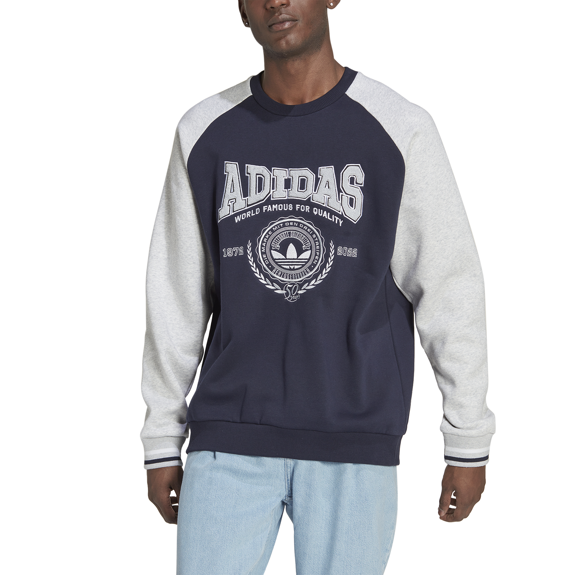 adidas varsity crewneck sweatshirt