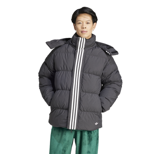 

adidas Mens adidas Lifestyle RIFTA Down Regen Hooded Puffer Jacket - Mens Black/White Size M