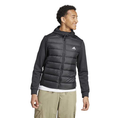 

adidas Mens adidas Essential Down Hybrid Jacket - Mens Black/White Size S