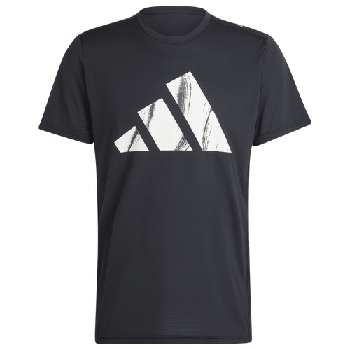 

adidas Mens adidas Run It Bos T-Shirt - Mens White/Black Size M