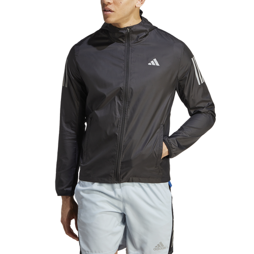 

adidas Mens adidas Own The Run Jacket - Mens Black/Silver Size XL