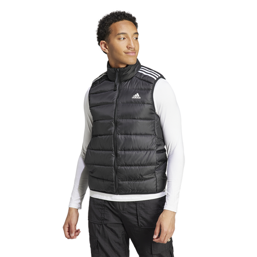 

adidas Mens adidas Essentials 3-Stripes Light Down Vest - Mens Black Size L