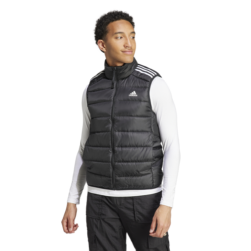 Adidas Originals Mens Adidas Essentials 3-stripes Light Down Vest In Black