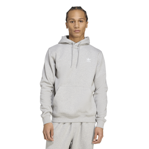 MENS - adidas Originals Trefoil Essentials Lifestyle Hoodie  - Medium Grey Heather/White