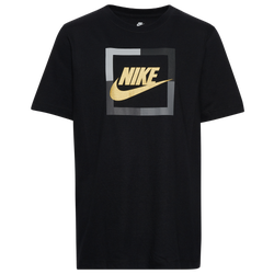 Boys' Grade School - Nike Open Block Futura T-Shirt - Black/Black