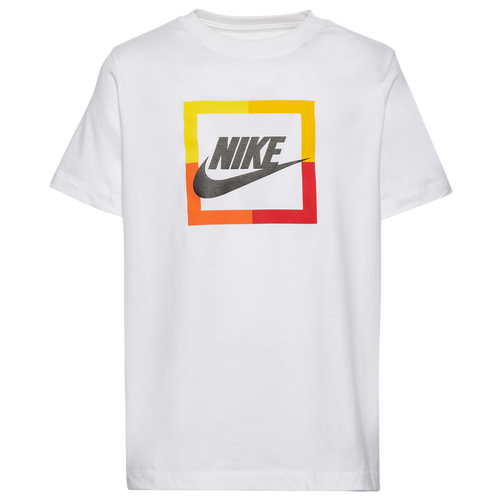 Nike Boys   Open Block Futura T-shirt In White/multi
