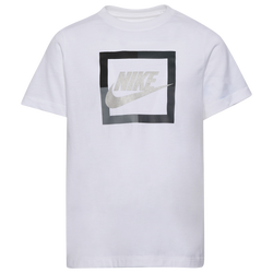 Boys' Grade School - Nike Open Block Futura T-Shirt - White/Grey