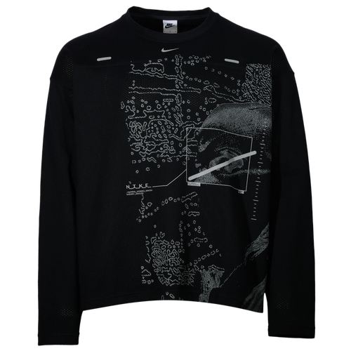 MENS - Nike Street Vision Long Sleeve Mesh Top - White/Black