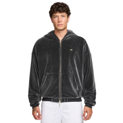 Men's - Nike LJ Freak Velour Full Zip Hoodie - Black/Black
