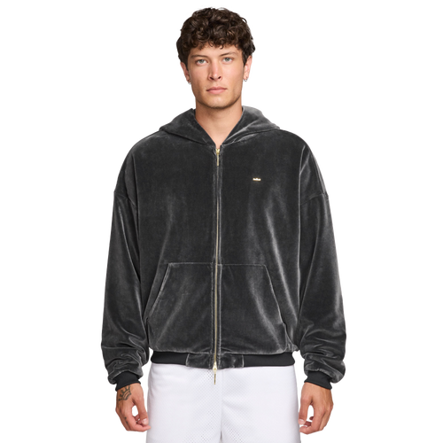  - Nike LJ Freak Velour Full Zip Hoodie - Black