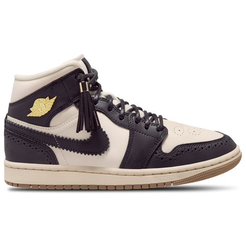 WOMENS - Jordan Air Jordan 1 Mid SE V2 - Off Noir/Chalk Pearl White