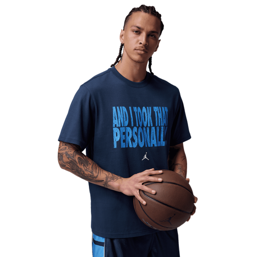  - Jordan Dri-FIT Sport Graphic Short Sleeve Crew - Midnight Navy/University Blue White