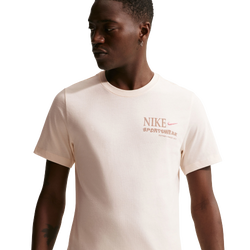 Men's - Nike Club Spring B Short Sleeve T-Shirt - Tan/Pink