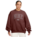 Nike Fleece Oversized Crewneck - Nike Maroon/Grey