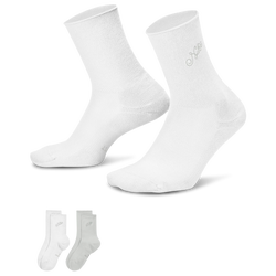 Women's - Nike Roll Down Socks 2 Pack - White/Gray