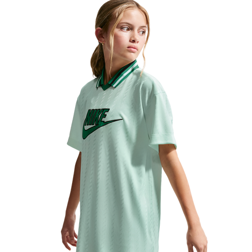 GIRLS - Nike NSW CLN Short Sleeve Jersey Dress - Malachite/Barely Green Black