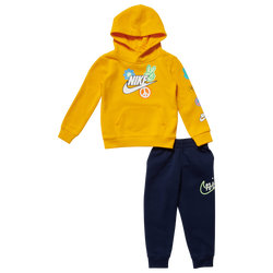 Boys' Toddler - Nike Flowerchild Pullover Hoodie Set - Navy/Navy