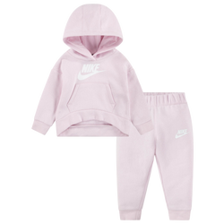 Girls' Infant - Nike Club HBR Fleece Set - Pink Foam/White