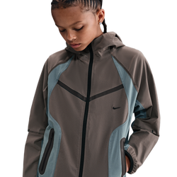 Boys' Grade School - Nike NSW Tech Woven Full-Zip Jacket PD - Cave Stone/Cool Grey/Black
