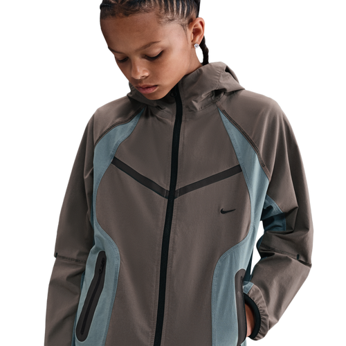 BOYS - Nike NSW Tech Woven Full-Zip Jacket PD - Cave Stone/Cool Grey Black