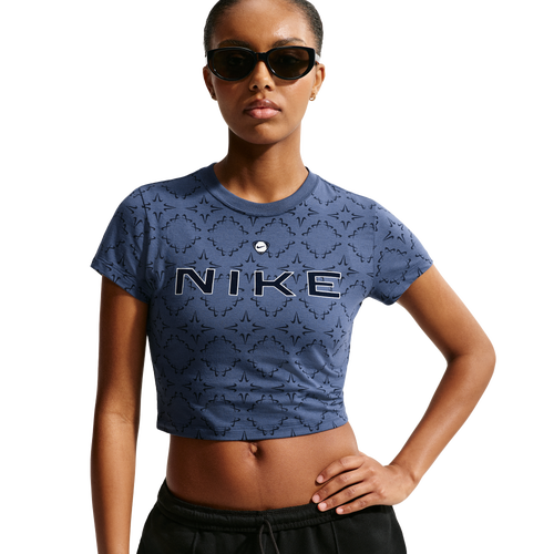  - Nike NSW Chill knit Crop Tee - Mystic Navy/Obsidian