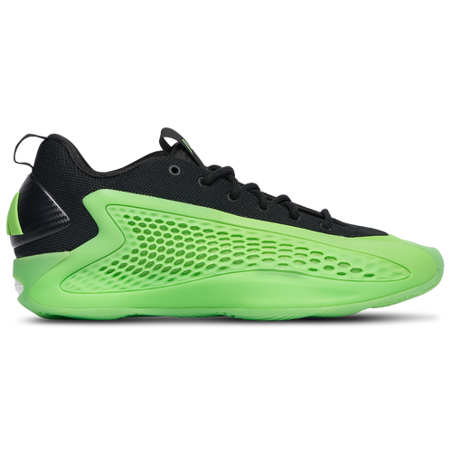 Men's - adidas Anthony Edwards 1 Low - Core Black/Lucid Lime Aurora Ink