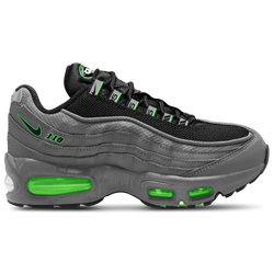 Boys' Grade School - Nike Air Max 95 BB Leather - Light Smoke/Green Strike