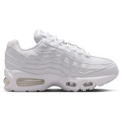 Boys' Grade School - Nike Air Max 95 BB Leather - White/White/White