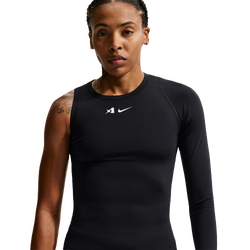 Women's - Nike A'Ja Dri-FIT A'Symmetric Long Sleeve Top - White/Black