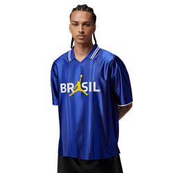 Men's - Jordan Brasil Polo Top - Old Royal/White/Old Royal