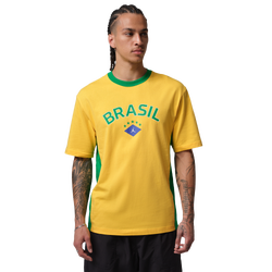 Men's - Jordan Brasil Short Sleeve T-Shirt - Varsity Maize/Lucky Green/Varsity Maize