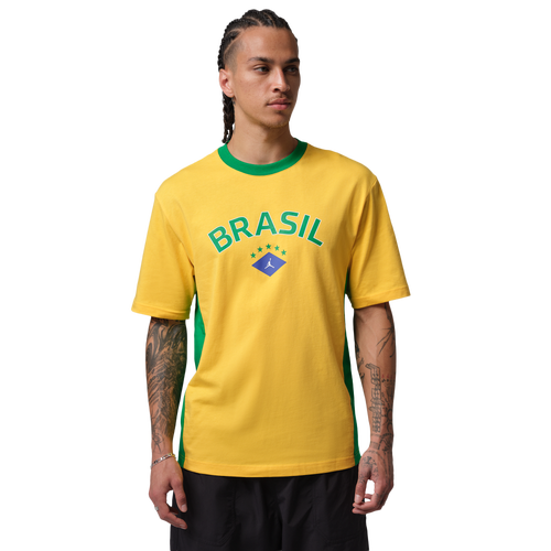 MENS - Jordan Brasil Short Sleeve T-Shirt - Varsity Maize/Lucky Green