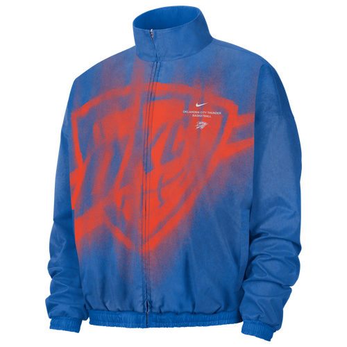 MENS - Nike NBA Dri-FIT GM Woven Loud Jacket - Signal Blue/Team Orange White