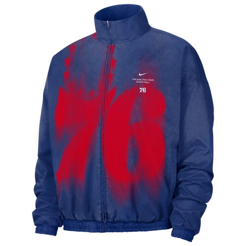 MENS - Nike NBA Dri-FIT GM Woven Loud Jacket - Rush Blue/White University Red