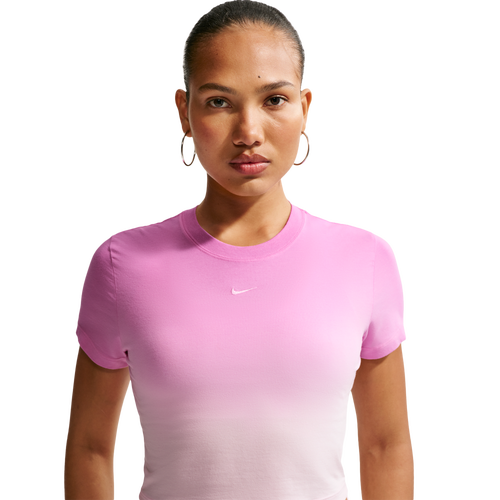 Nike NSW Chill Crop PNX Dip Dye T-Shirt - Nike Pink Foam/Light Magenta
