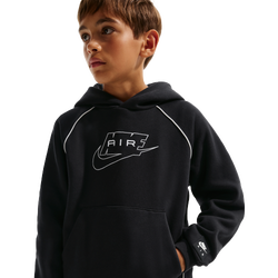 Boys' Grade School - Nike Air Pull Over Hoodie - Black/White/White