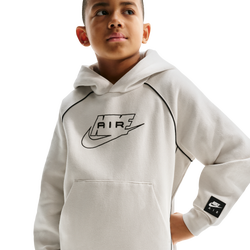 Boys' Grade School - Nike Air Pull Over Hoodie - Black/Light Bone/Black
