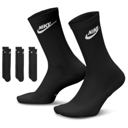 Adult - Nike Everyday Elevated Futura Crew Socks 3 Pack - Black/Black/White